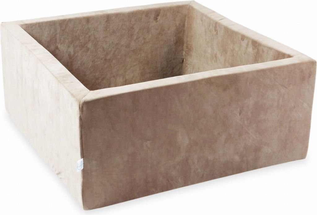 Trockenbecken 90x90x40 Velvet Soft Dunkelbeige ohne Bälle