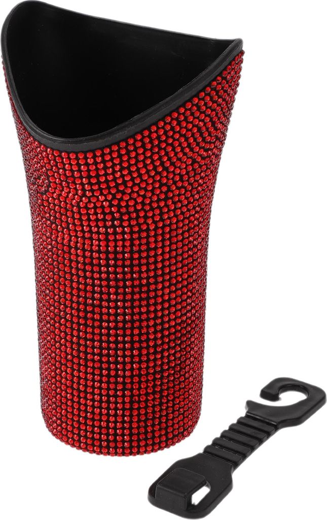 Auto Auto Mülltonne Strapazierfähiger Sitzrückseiten-Müllbehälter Rot 1 Stück 3,9" Breite 7,5" Höhe Kunststoff Strassstein