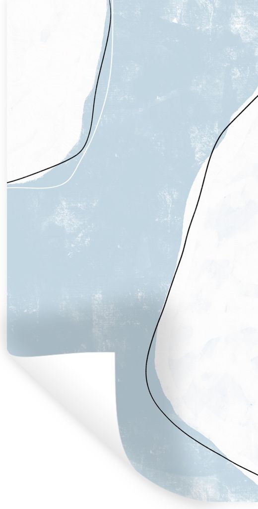 MuchoWow Wandtattoo Wandsticker Wandaufkleber Blau - Minimalismus - Abstrakt 40x80 cm Selbstklebend und Repositionierbar - Repositionierbar - Was...