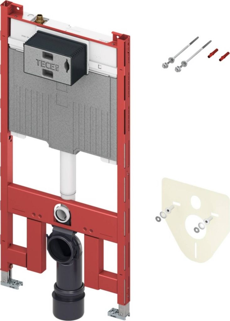 TeCe wc-element met Octa II spoelreservoir 60x120x30cm incl. wandbevestiging en