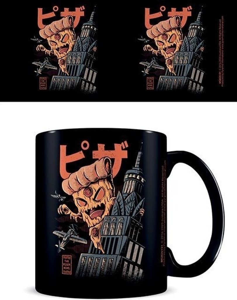 Ilustrata - Kaffeebecher "The Pizza Kong" PM2496 (Einheitsgröße) (Schwarz/Orange)