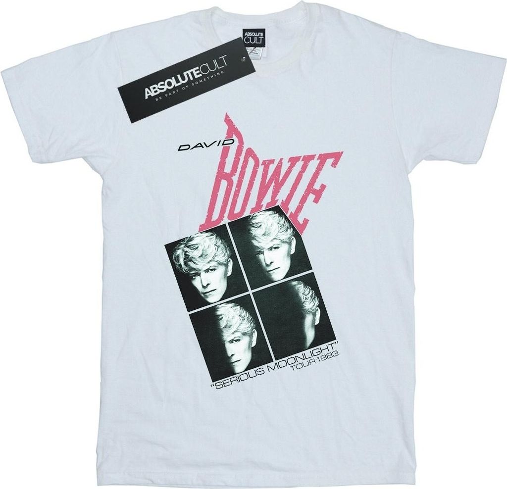 David Bowie - "Serious Moonlight Tour 83" T-Shirt für Herren BI21047 (XXL) (Weiß)