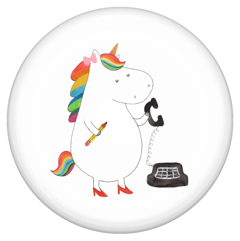 Mr. & Mrs. Panda Pin Einhorn Sekretärin - Weiß - Geschenk, Einhörner, Unicorn, Plakette, Badge, Anstecker, Steuerbüro, Büro, Button, Ansteck