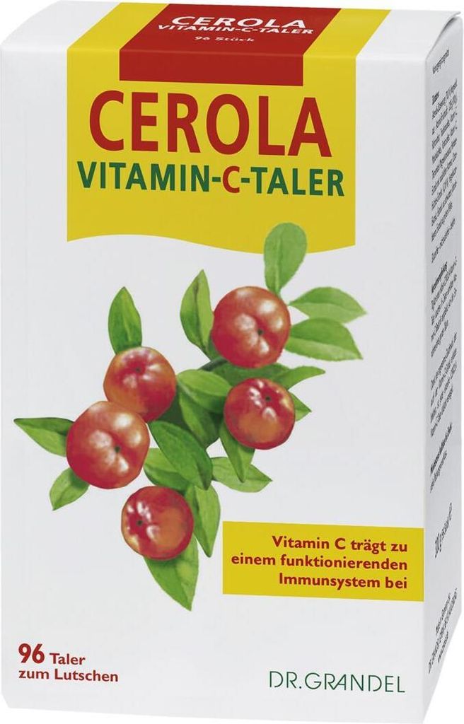 A product box for Dr. Grandel Cerola Vitamin-C-Taler.