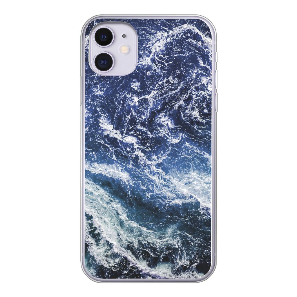 MuchoWow Handyhülle Schutzhülle Hülle für iPhone 11 Naturstein - Meer - Marmor Silikon Softcase Handy Hülle - Handytasche
