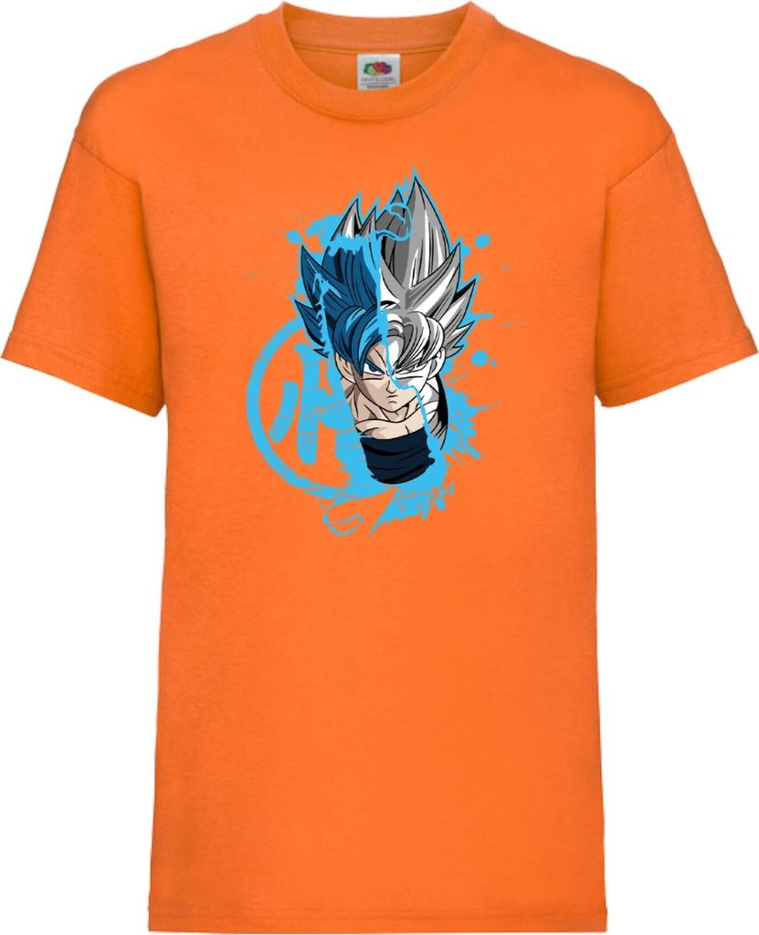 Kinder T-Shirt Dragon Anime Manga Ball Z Goku Super Saiyan 01 Saiyan, 5-6 Jahr - 116 / Orange