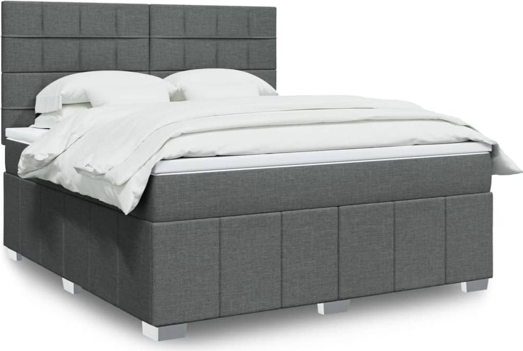 "2026 Promotion" Boxspringbett mit Matratze - Dunkelgrau - 180x200 cm - Stoff - Polsterbett CC15646