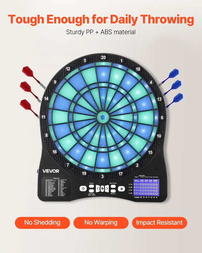 Tableau de fléchettes électronique LED VEVOR avec score de cricket LCD - 5
