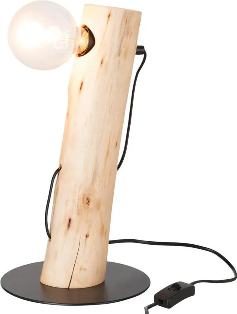 Lampe Silas J-Line oblique Chestnut : Bois naturel et finition artisanale
