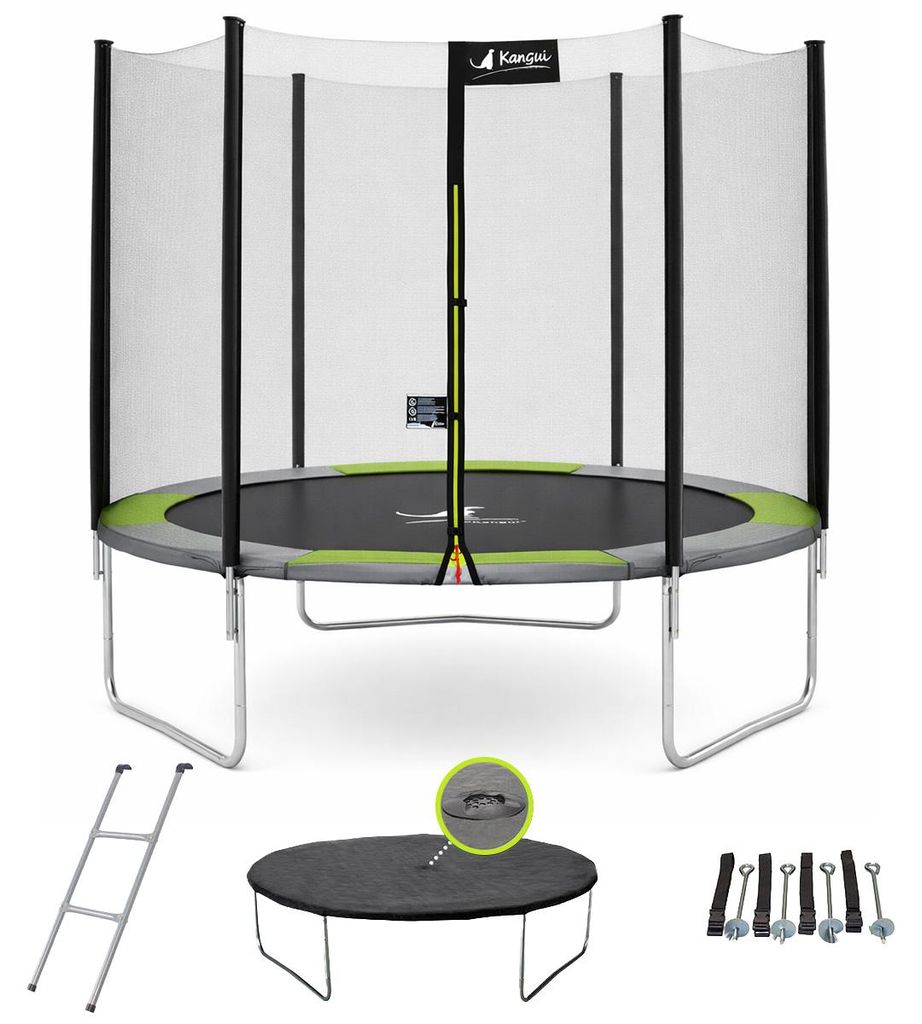 KANGUI - Trampolin Ø 300cm mit Leiter, Abdeckung und Verankerungsset - RALLI 300