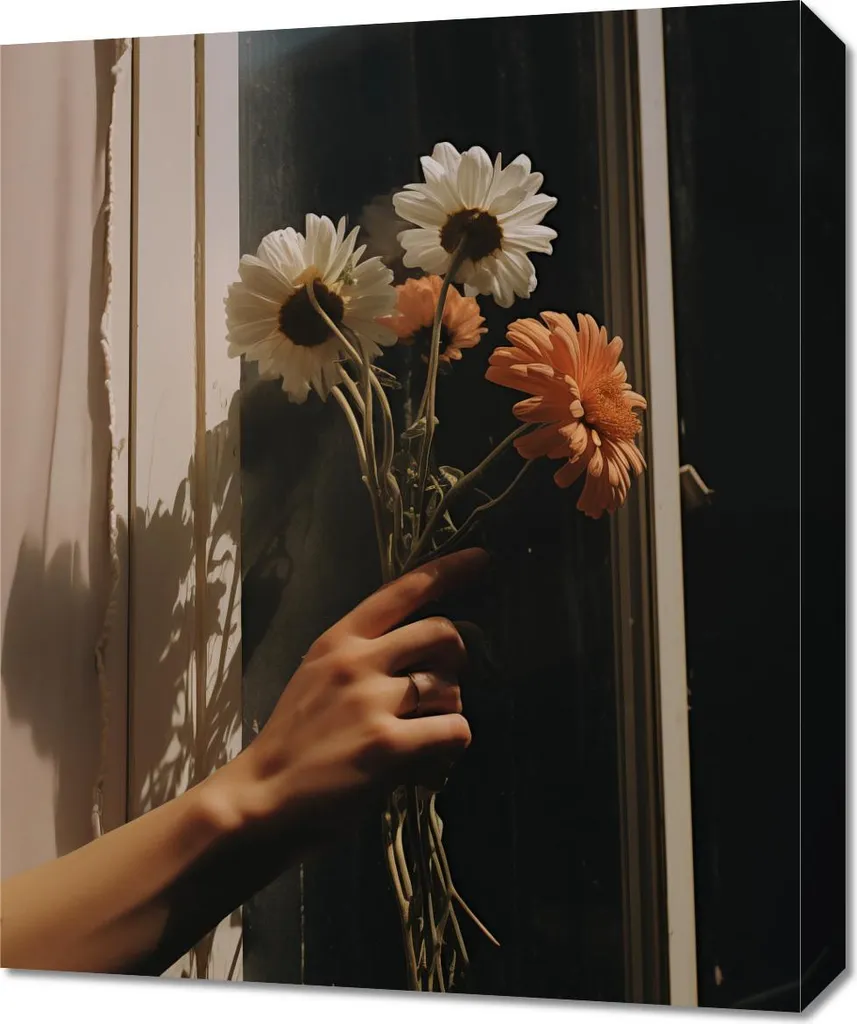 Habillez vos murs vides avec l'image 50 x 60 cm Rayons et fleurs chic