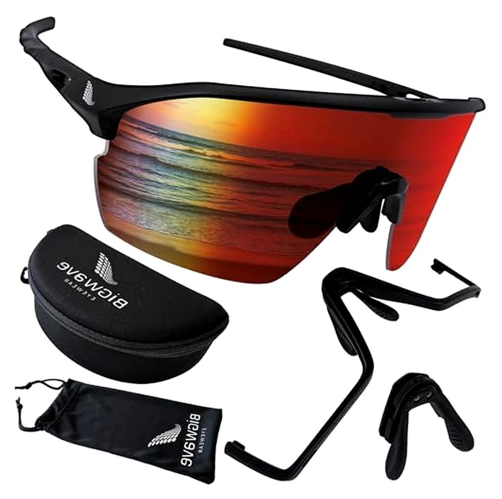 Sportbrille für Damen und Herren im Shield-Design mit UV400-Schutz und verspiegelten Gläsern