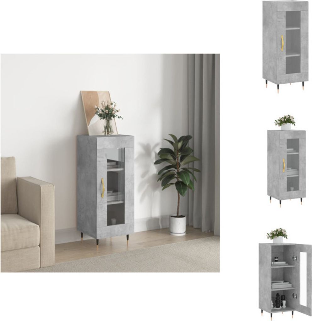 vidaXL Sideboard Betongrau 34,5x34x90 cm Holzwerkstoff - Sideboards