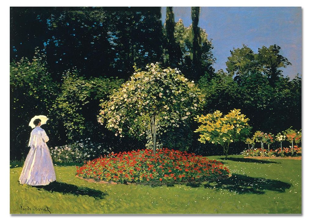 Giallobus - Frau und Garten - Claude Monet - 70L x 50B cm - Bild - Acrylglas