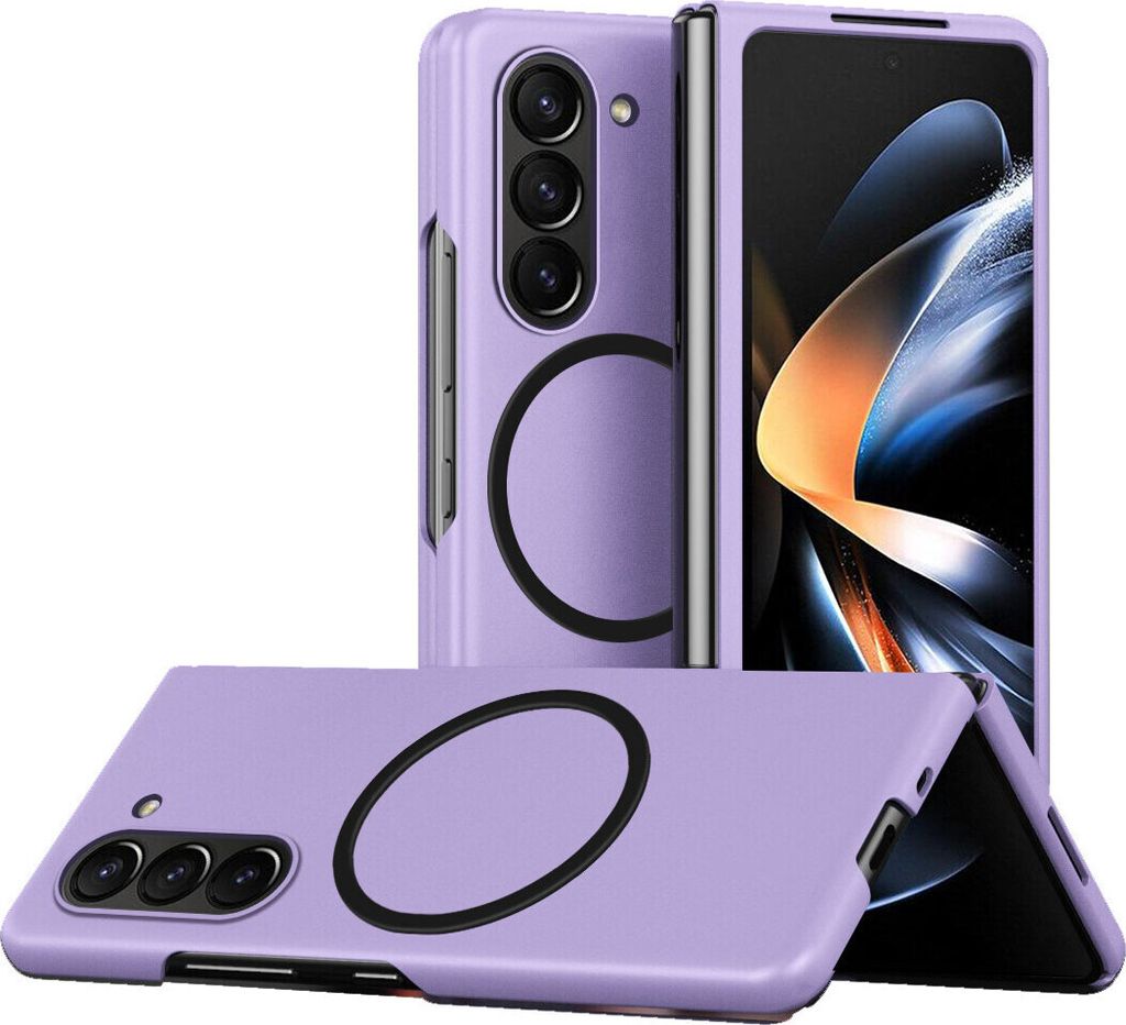 Magnetische Hülle für Samsung Galaxy Z Fold 6 kompatibel mit Magsafe, Dünn Matt PC Harte Handyhülle Lila