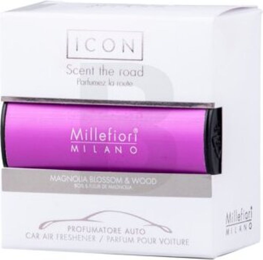 Millefiori Milano Icon Car Air Freshener Magnolia Blossom & Wood Classic Purple