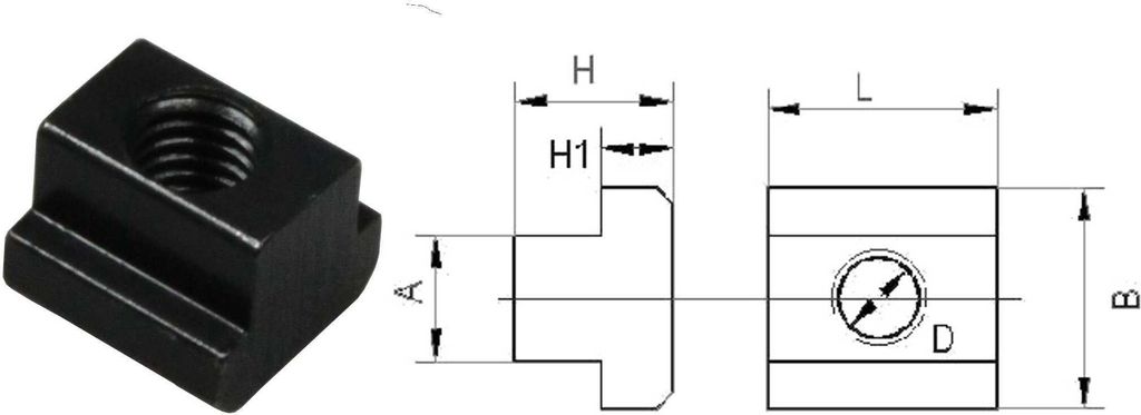 Stahl T-Nutensteine mit M6 Gewinde - 10er Pack