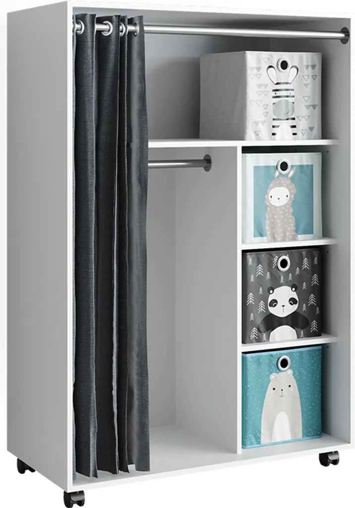 Armoire ouverte Vicco Doros 100x146,6 cm avec boxes de rangement modulables