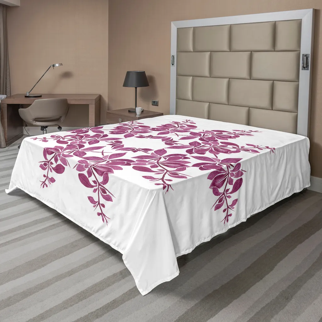 Drap de Dessus Douceur Vintage Violet 260 cm x 228 cm Décor Floral