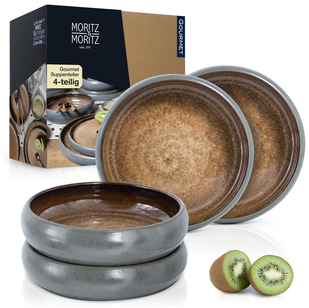 Moritz & Moritz SOLID 4x Suppenteller Steinzeug 19cm – Bowl Produktbild 
