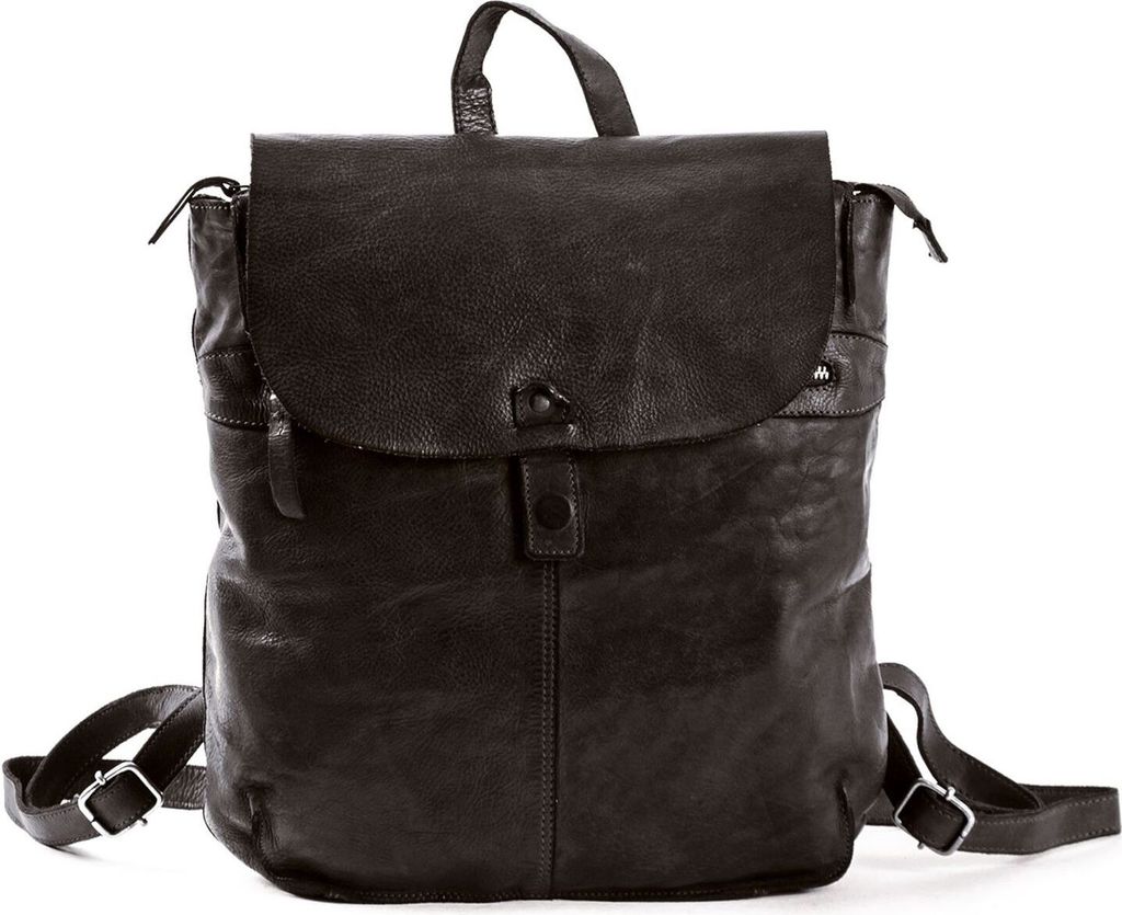 HAROLD'S Leder Freizeitrucksack Rucksack Submarine City Backpack Black schwarz