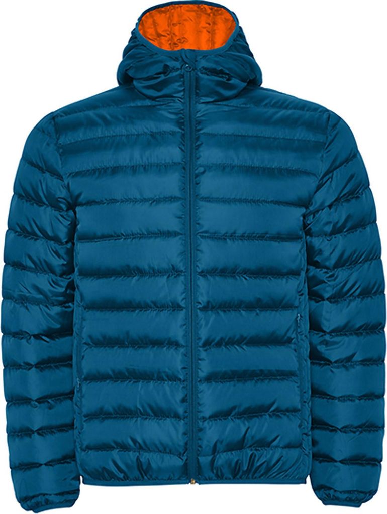 A puffer jacket shown front-on against a white background.