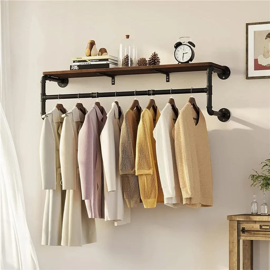 Organisateur de dressing mural gain de place avec étagère 100cm