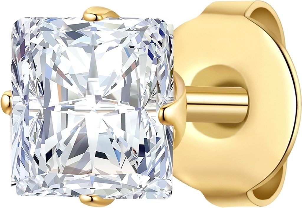 Ohrstecker Edelstahl gelbgold Zirkonia weiß