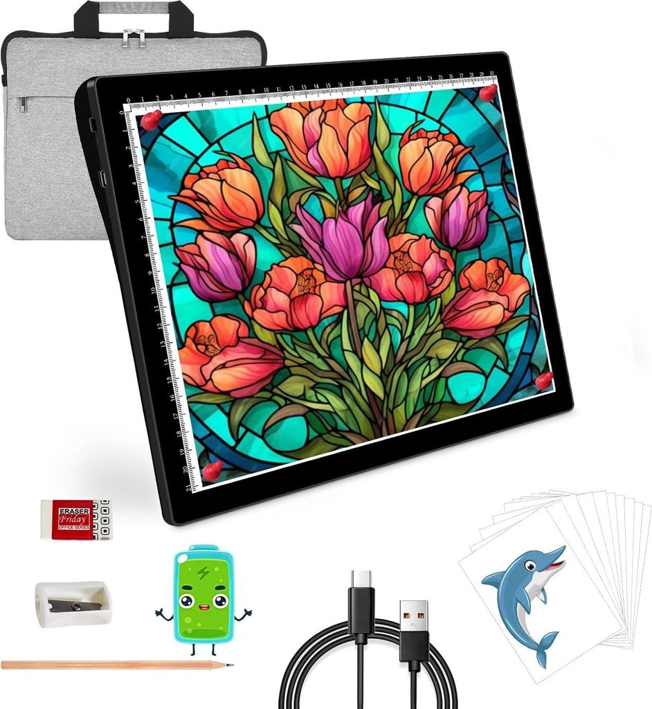 Leuchttisch A4 LED Zeichenbrett Diamond Painting USB Kopierbrett