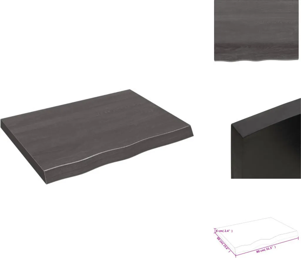 Anima di Rovere: Mensola vidaXL Grigio Scuro 80x60 Bordo Vivo