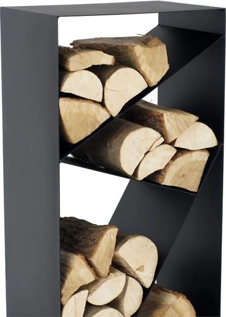 Range-bûches intérieur design vertical 80 cm pour bois de cheminée