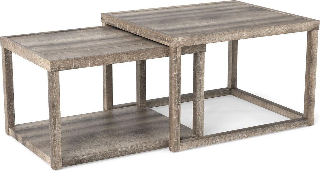 2-teiliges Satztisch-Set mit Ablagefach