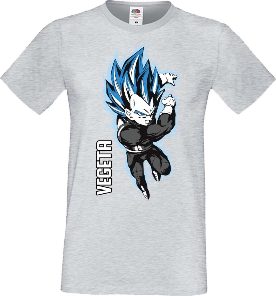 Herren T-Shirt Manga Anime Dragon Anime Manga Ball Z Vegeta Vegeta, Man XL / Grau