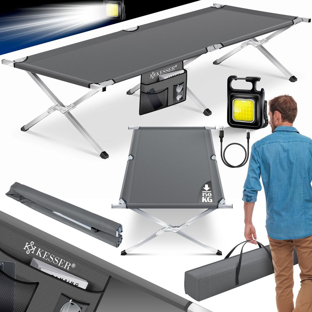 KESSER® Campingbett Klappbett Inkl.Tragetasche und Produktbild 