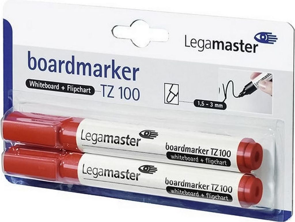 Legamaster 7-110502-2 Boardmarker TZ100, rot, im 2-Stück-Blister