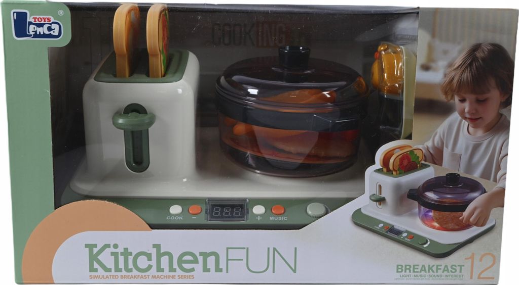 Kinderküchen-Zubehör Set - Spielzeug-Toaster & Kochtopf mit Licht & Sound