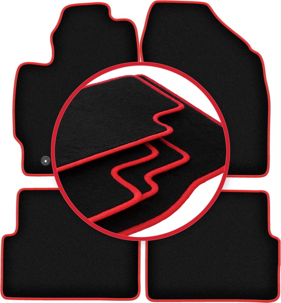 CARLUX-RED Autofußmatten für: Toyota Auris I Fließheck (2007-2012)