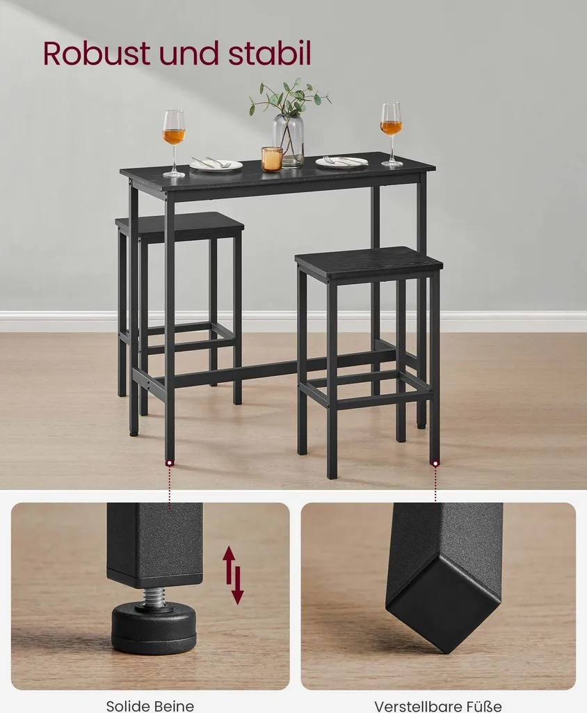 Table de bar compacte et mange-debout pour cuisine étroite 100x40x90 cm