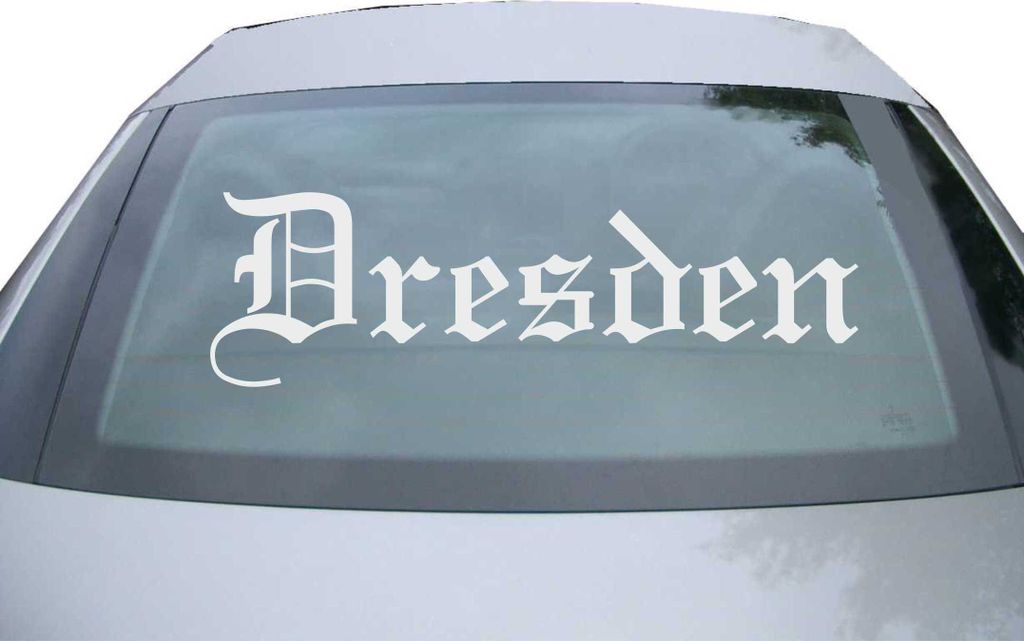 Indigos UG - Aufkleber Heckscheibe & Motorklappe DE6493 - silber - 600x180 mm - Stadt Dresden - Auto Scheiben Fenster Heckklappe Tuning Racing JDM ...