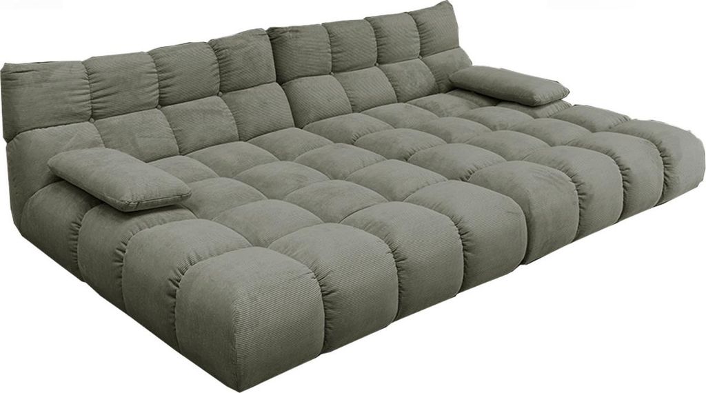 KAWOLA Big Sofa VIVIEN Feincord olivgrün