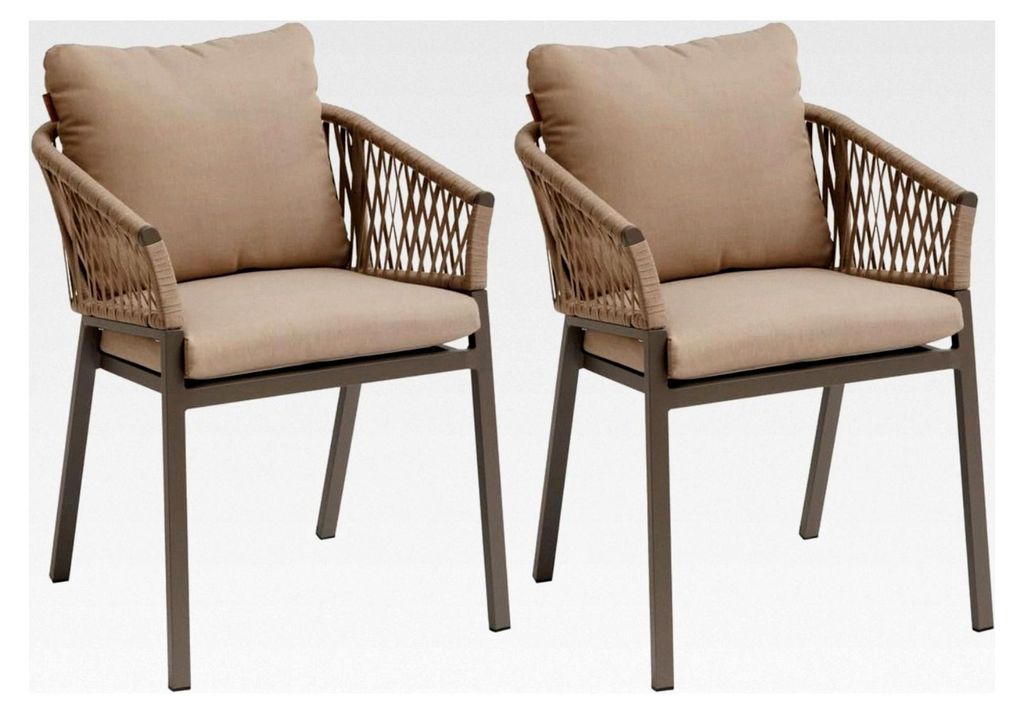 Set aus 2 Gartensesseln Oriengo Honig & Praline