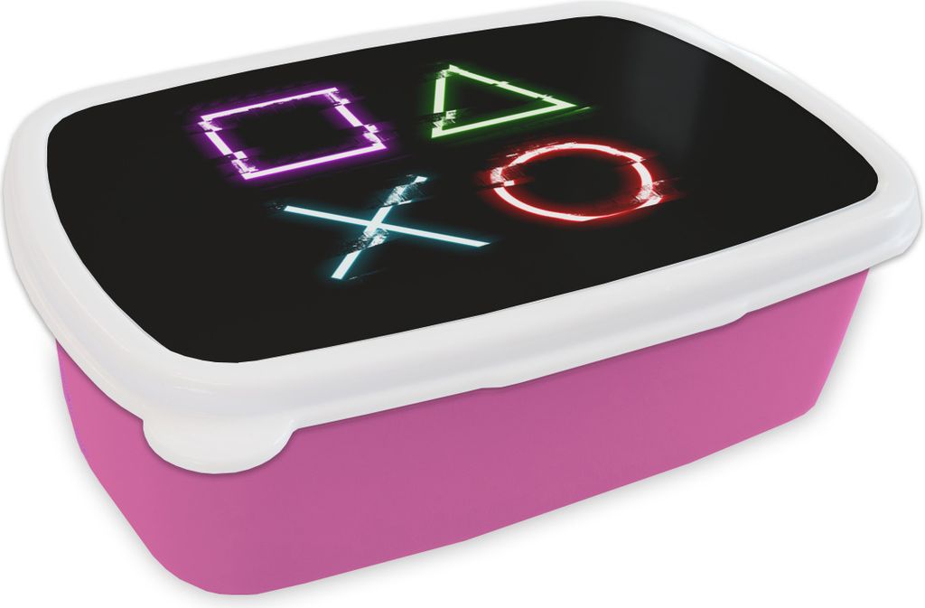 KitchenYeah Lunchbox Brotzeit Brotdose 17x11 cm Spiel - Controller - Led Kinder Brotzeitdose - Lunchpaket - Brotkasten - Sandwich Box