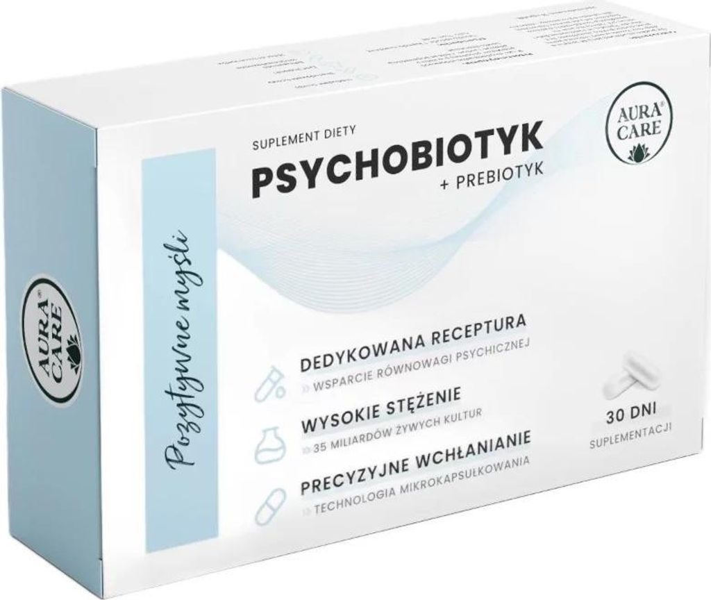 Aura Care Positive Thoughts Psychobiotic + Prebiotic 35 Milliarden CFU 30 Kapseln