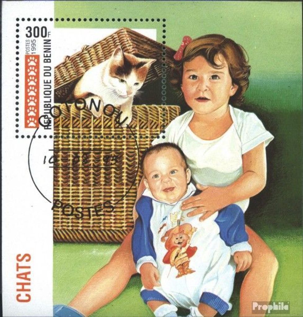Briefmarken Benin 1995 Mi Block11 (kompl.Ausg.) gestempelt Katzen