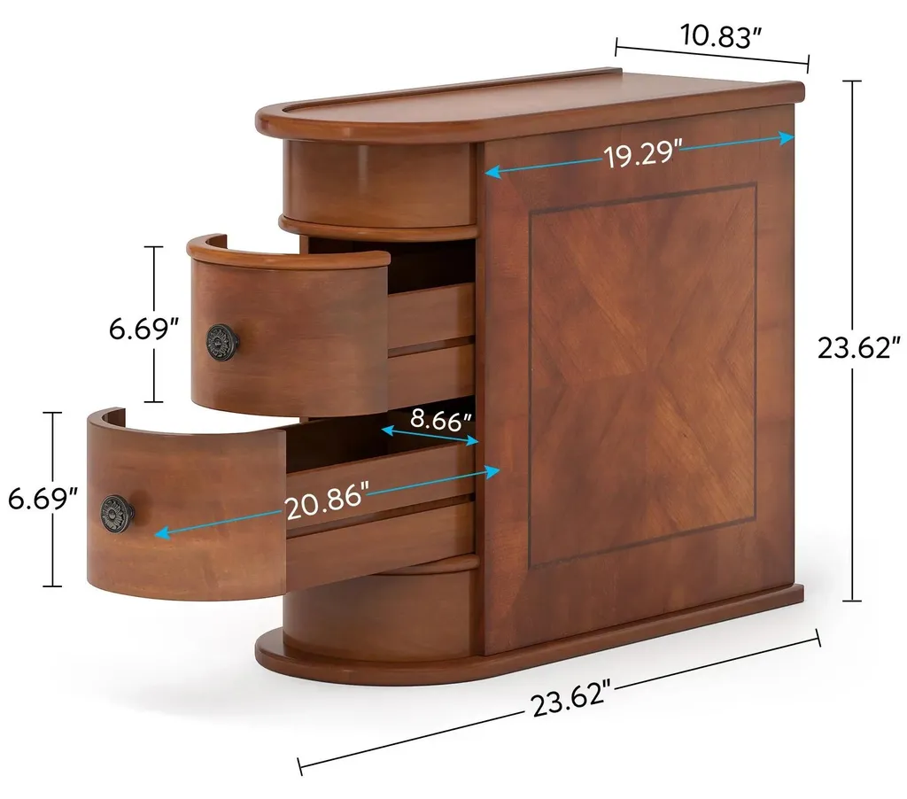 Petite table d'appoint pour espaces restreints avec tiroir et roues - 8
