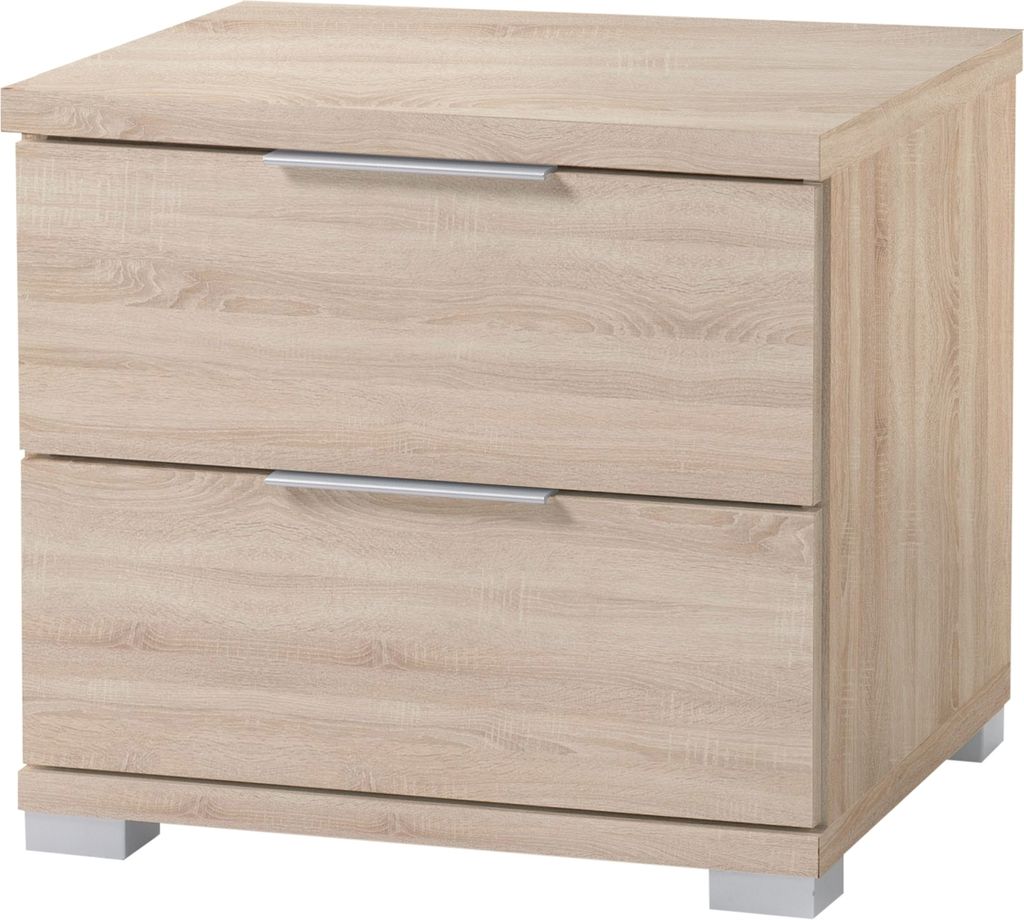 Nachtkommode >Smilla< in Eiche Sonoma, Melamin - 46x43x42cm (BxHxT)