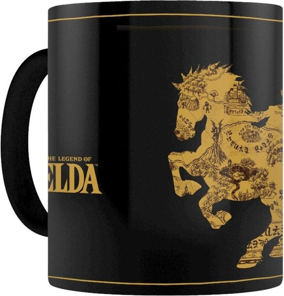 The Legend Of Zelda - Tasse mit Farbwechsel, Karte PM982 (Einheitsgröße) (Schwarz/Gold)