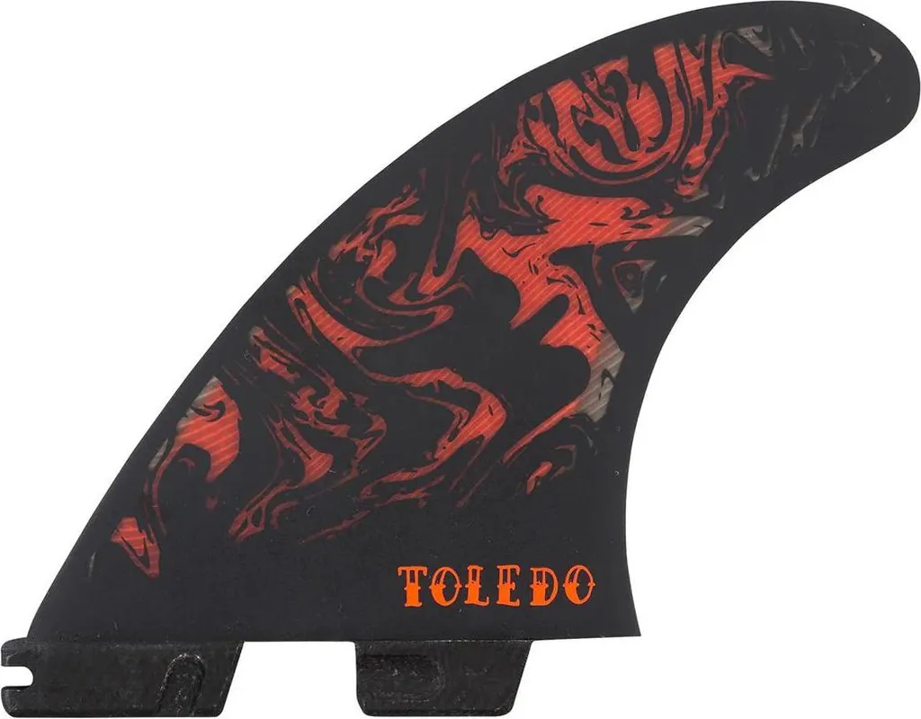 Dérives de surf FCS Filipe Toledo PC Tri-Fin Rouge et Noir en Taille L