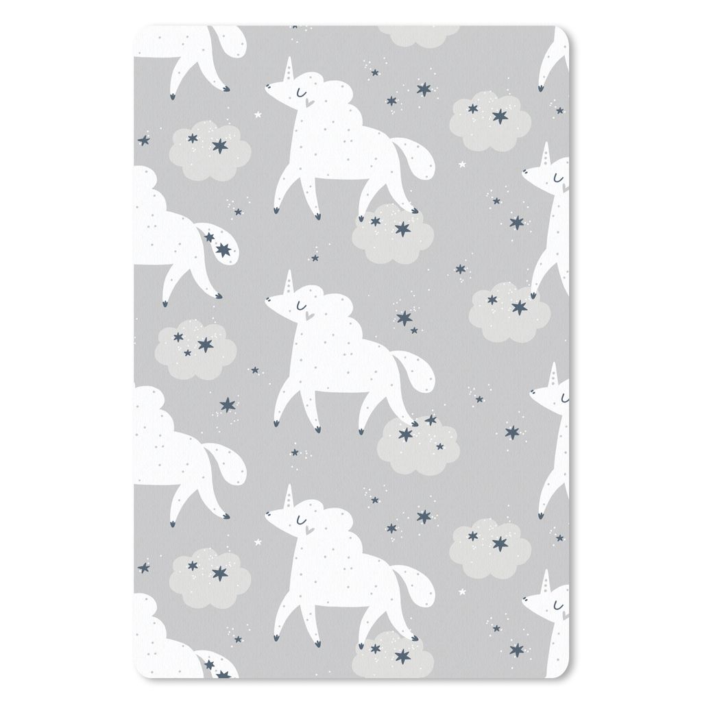 MuchoWow Mauspad Mousepad Mädchen - Einhorn - Muster 40x60 cm - Mousepads - Maus Mat - Pad - Mausunterlage - Schreibtisch Accesoire
