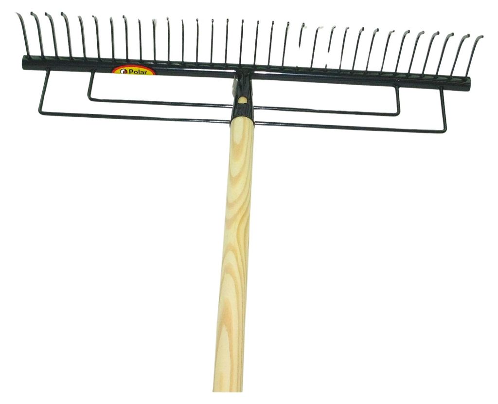 Polar Rasenrechen 60 cm 32 Zinken Harke Heurechen Produktbild 